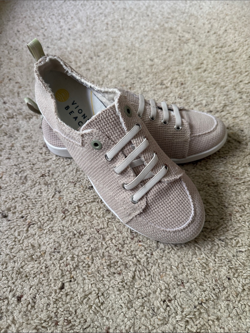 Vionic Knit Lace-Up Sneakers in Light Blush